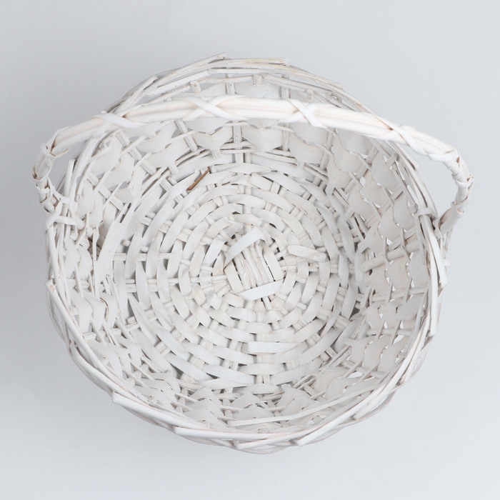 Набор корзин из 3 шт, D37xH16/44 см, D30xH14/38 см, D25xH12/33 см, белый, ива Набор корзин из 3 шт, D37xH16/44 см, D30xH14/38 см, D25xH12/33 см, белый, ива