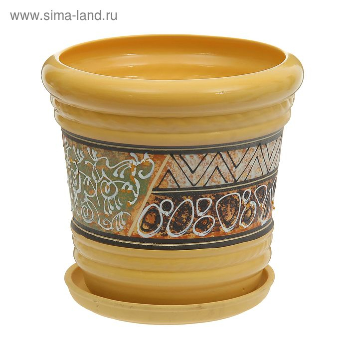 Горшок цветочный Горшок цветочный "Каролина 2" Мозайка желтый 7л