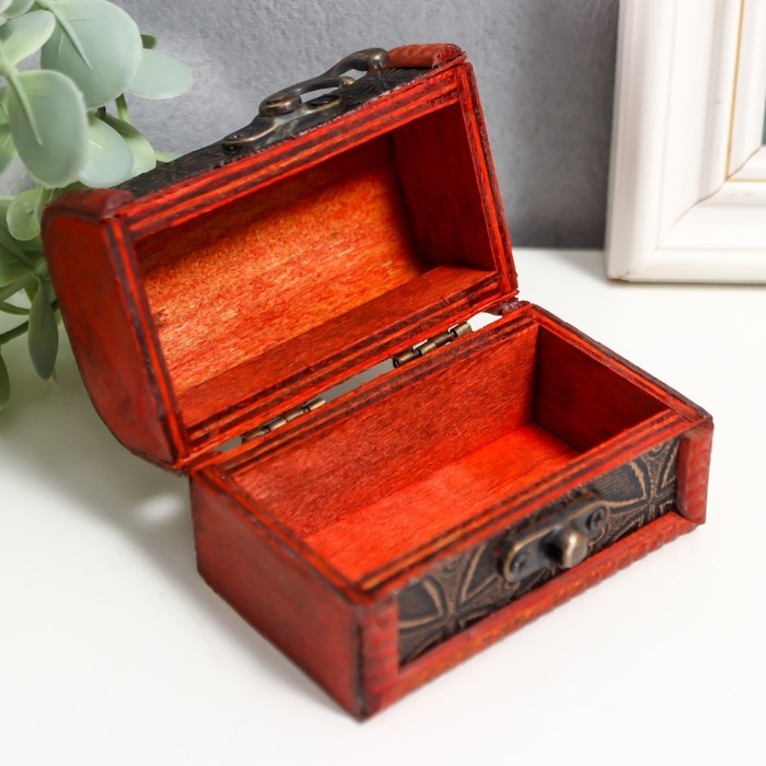 Шкатулка сундучок дерево  Шкатулка сундучок дерево "Цветы в круге" 7,5х9,8х8,5 см