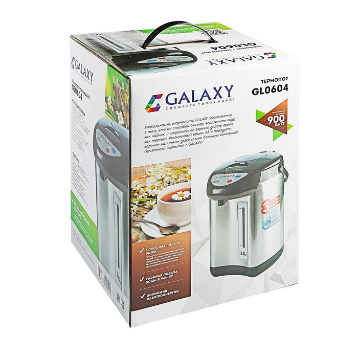 Термопот Galaxy GL 0604, 3.8 л, 900 Вт, чёрно-сребристый Термопот Galaxy GL 0604, 3.8 л, 900 Вт, чёрно-сребристый