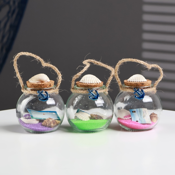 Сувенир в бутылке Сувенир в бутылке "Ракушки" 7*7*6см, микс