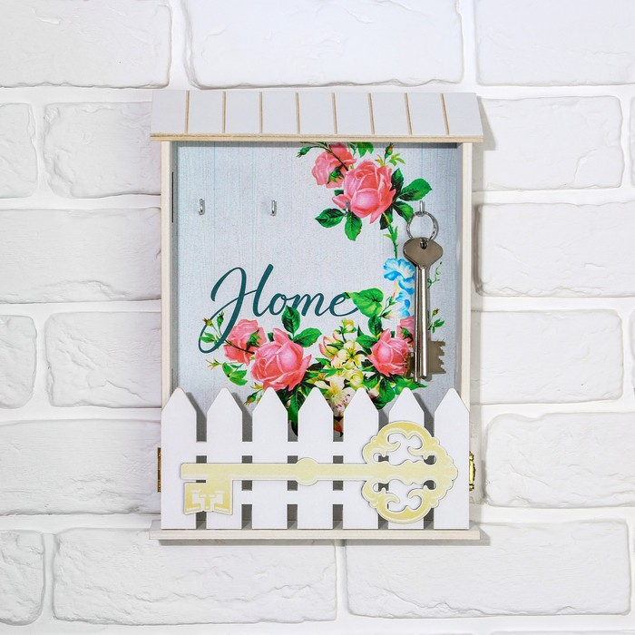 Ключница настенная «Home», цветы, 22,5 х 30,5 х 5,7 см. Ключница настенная «Home», цветы, 22,5 х 30,5 х 5,7 см.