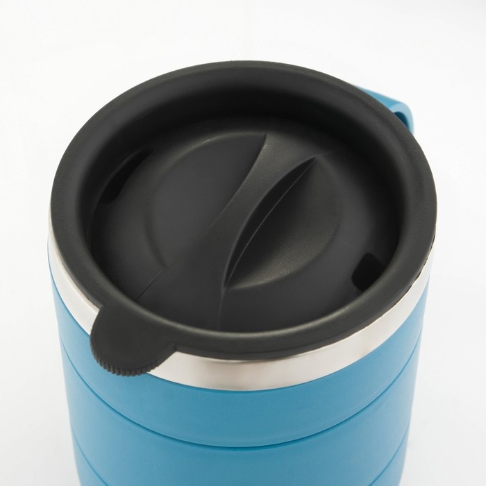 Термокружка, 450 мл, Поход  Термокружка, 450 мл, Поход "Мастер К", сохраняет тепло 2 ч, 11 х 8 см, голубая