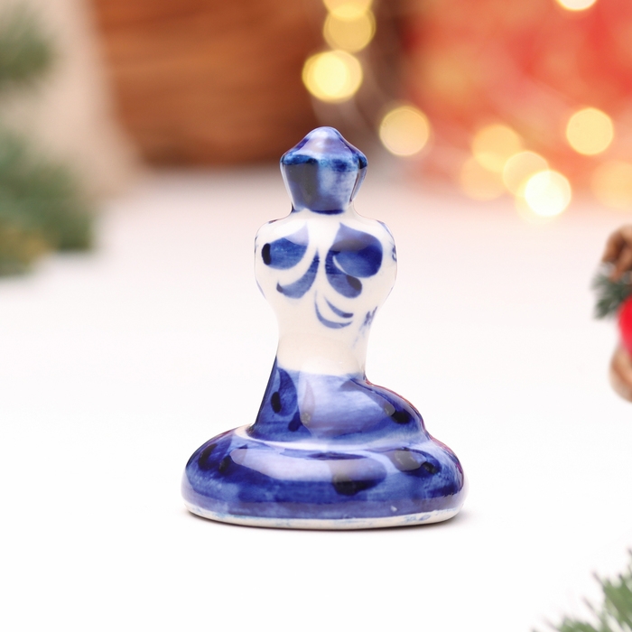 Новый год. Сувенир символ года 2025 Новый год. Сувенир символ года 2025 "Змея Тося", гжель, 5,5 см