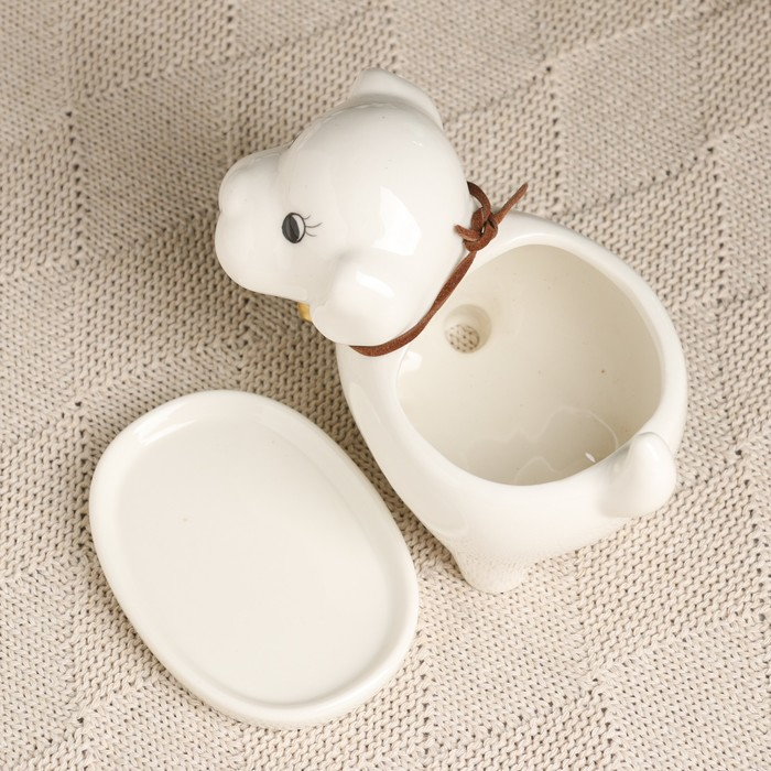 Горшок Горшок "Щенок" белый, 13х7х10см