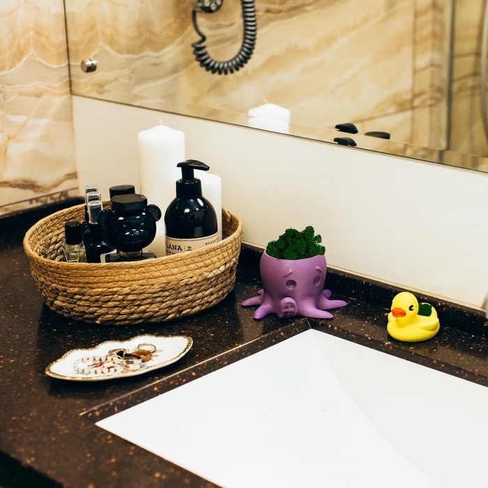 Кашпо бетонное Кашпо бетонное "Утка" 6х8х5,5 см серая со мхом (мох зеленый стабилизированный)