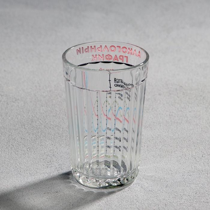 Стакан граненый Стакан граненый "Алкогольный график", 250 мл