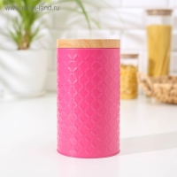 Банка для сыпучих продуктов «Ромб», 19×10,5×10,5 см, цвет розовый