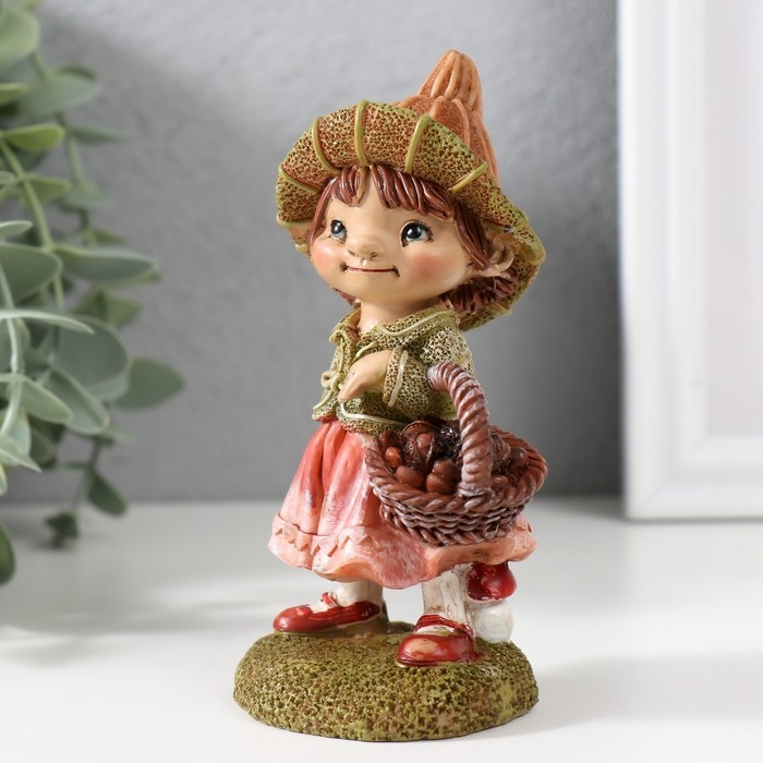 Сувенир полистоун "Малыш/Малышка с корзинкой" МИКС 6,5х5,5х11,5 см