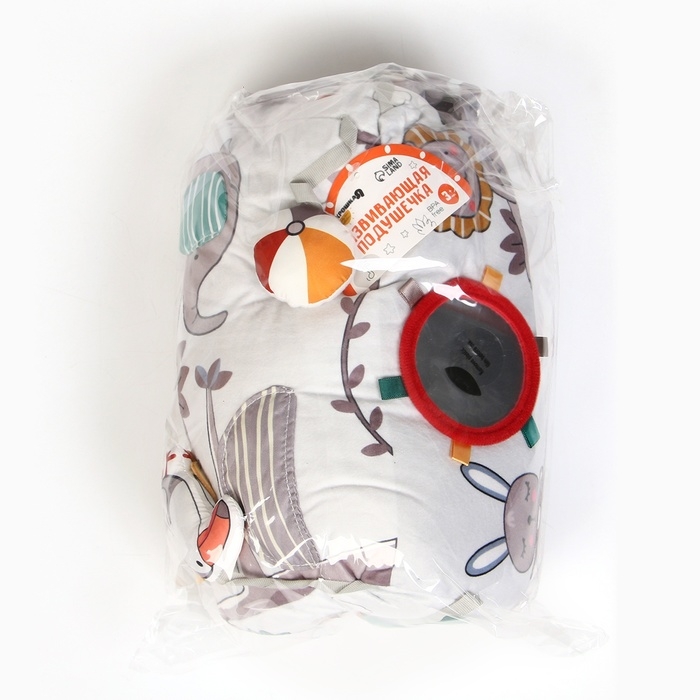 Развивающая игрушка «Подушечка Зверята», прорезыватель, погремушка, зеркало, Крошка Я Развивающая игрушка «Подушечка Зверята», прорезыватель, погремушка, зеркало, Крошка Я