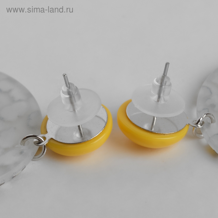 Серьги пластик «Танзания» круги гепард, цвет чёрно-жёлтый, d=4 Серьги пластик «Танзания» круги гепард, цвет чёрно-жёлтый, d=4