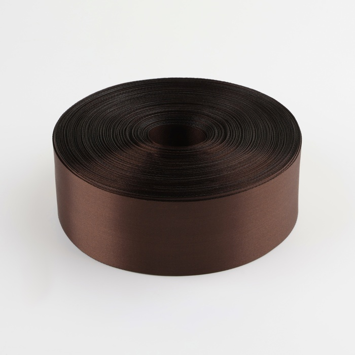 Лента атласная, 50 мм × 100 ± 5 м, цвет шоколадный Лента атласная, 50 мм × 100 ± 5 м, цвет шоколадный