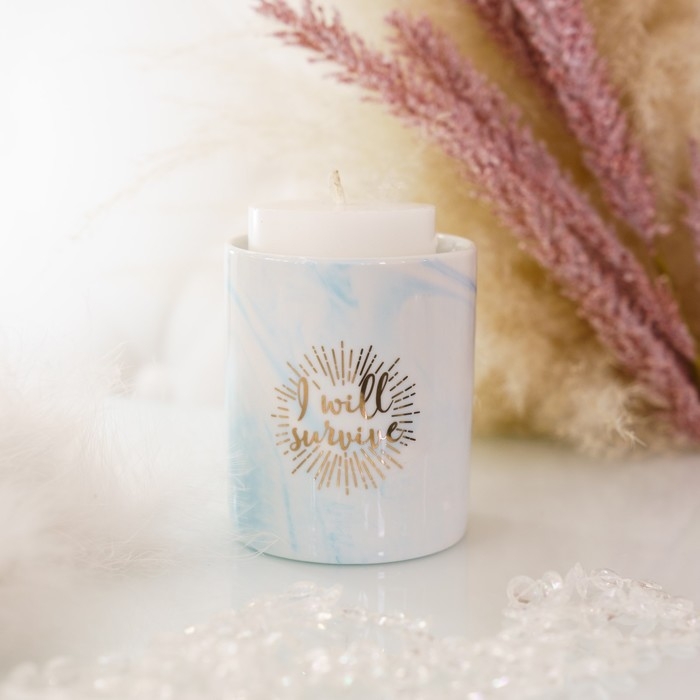 Горшок для цветов с тиснением, I will survive, 8 х 9.5 см Горшок для цветов с тиснением, I will survive, 8 х 9.5 см