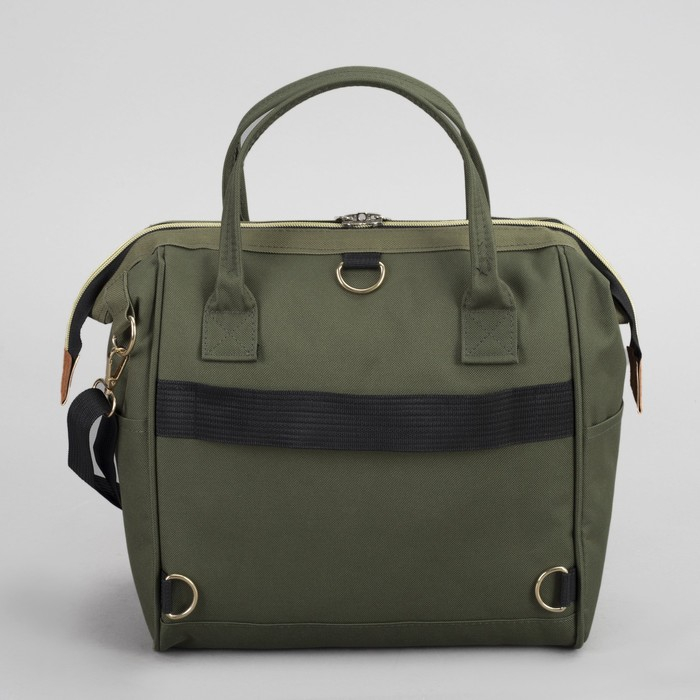 Сумка-рюкзак 2 в 1 на колёсах 18 Сумка-рюкзак 2 в 1 на колёсах 18", отдел на молнии, наружный карман, цвет зелёный