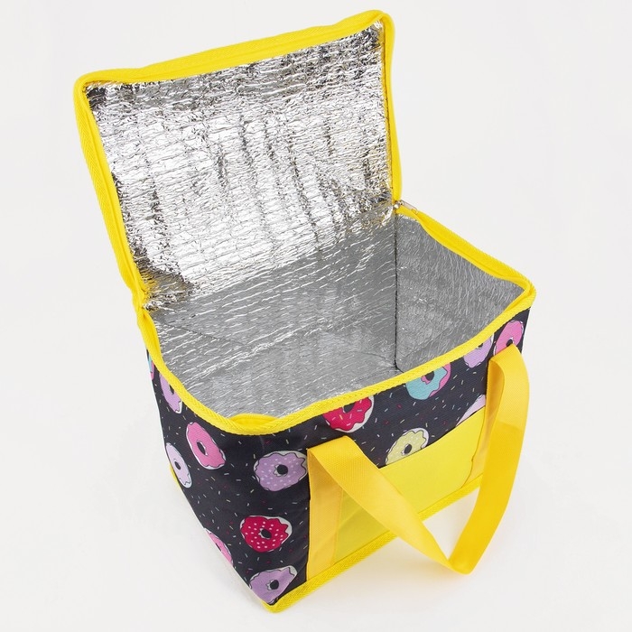 Термосумка на молнии 13 л, цвет чёрный/жёлтый Термосумка на молнии 13 л, цвет чёрный/жёлтый