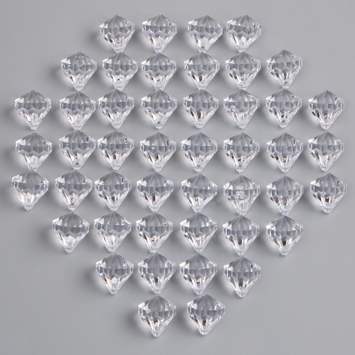 Кристаллы пластиковые декоративные, набор 45 шт., размер 1 шт. — 2,5 × 2 см, цвет прозрачный Кристаллы пластиковые декоративные, набор 45 шт., размер 1 шт. — 2,5 × 2 см, цвет прозрачный