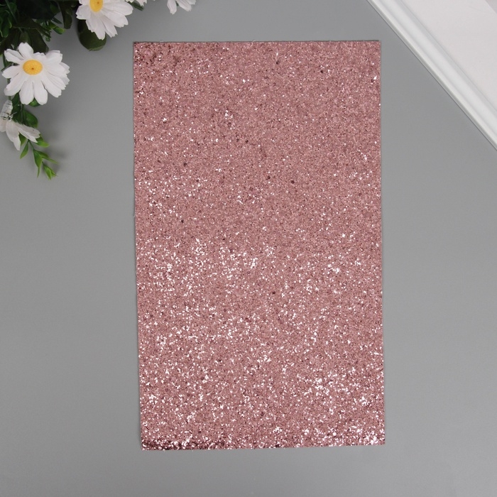 Лист для творчества иск.кожа Лист для творчества иск.кожа "Крупные блёстки" светло-розовый лист 33х20 см толщина 0,84 мм