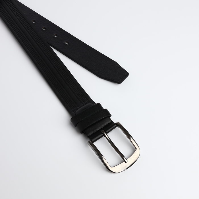 Ремень мужской «Великан», ширина 4 см, винт, пряжка металл, цвет чёрный Ремень мужской «Великан», ширина 4 см, винт, пряжка металл, цвет чёрный