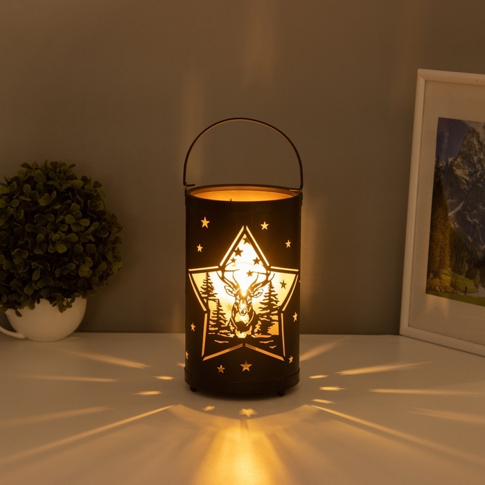 Светильник Светильник "Ночные звезды" LED 3хААА черный 12х12х20,5см