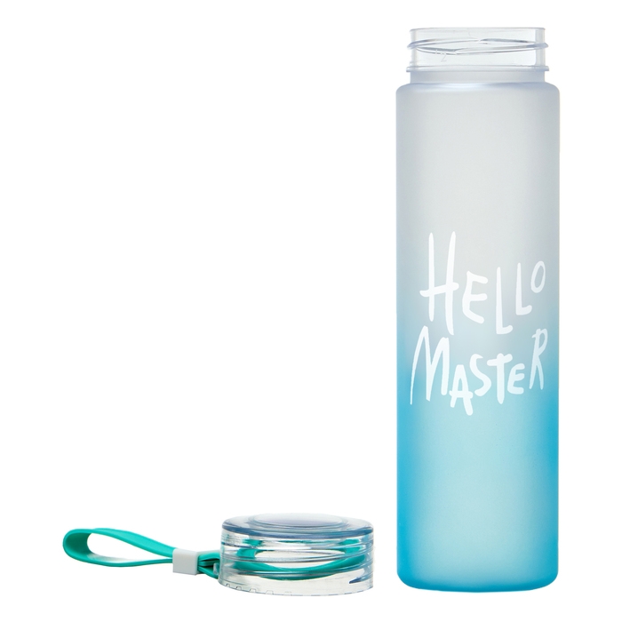 Бутылка для воды, 500 мл Hello Master, 22 х 6 см, голубая Бутылка для воды, 500 мл Hello Master, 22 х 6 см, голубая