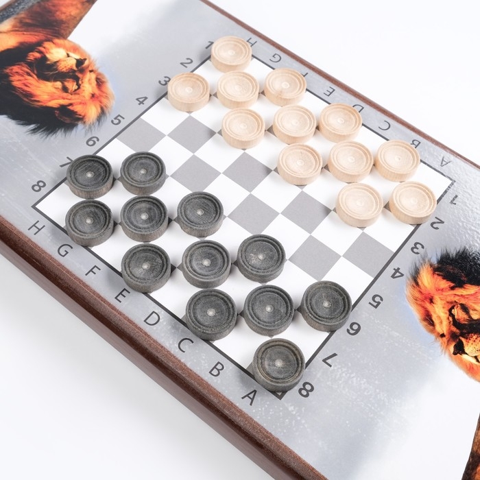 Нарды деревянные большие, настольная игра  Нарды деревянные большие, настольная игра "Лев", 50 х 50 см, с шашками