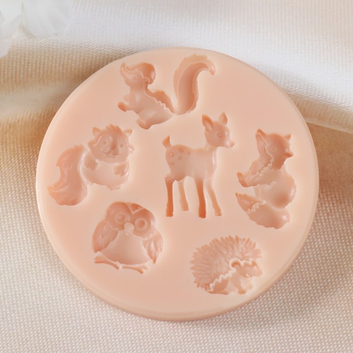 Молд силикон Молд силикон "Лесные животные" 1,9х2х0,4 2,5х2,8х0,4 2х1,5х0,4 2,7х1,7х0,4 3х2х0,4