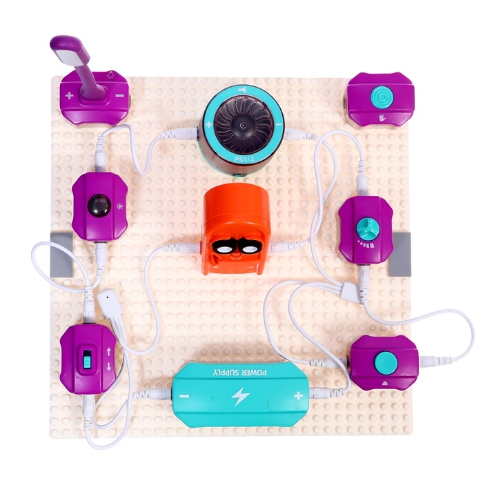 Электронный конструктор, 34 детали, 71 схема