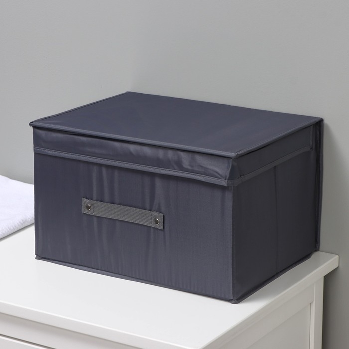 Короб для хранения с крышкой LaDо́m, 40&times;30&times;25 см, цвет графитовый