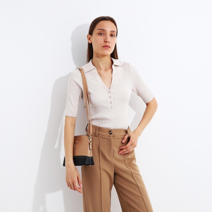 Сумка кросс-боди на молнии, цвет бежевый Сумка кросс-боди на молнии, цвет бежевый