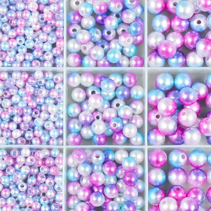 Бусины в шкатулке Бусины в шкатулке "Градиент голубо-сиреневый" 12 делений 10х13,5х1,8 см