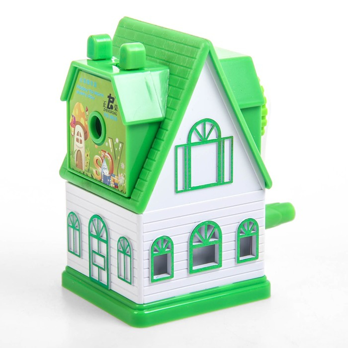 Точилка механическая с контейнером Точилка механическая с контейнером "Домик", МИКС