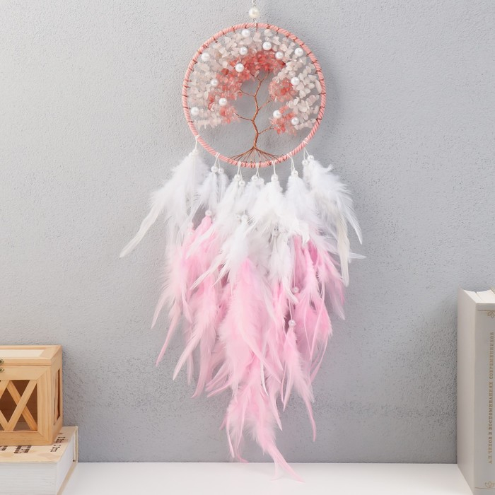 Ловец снов Ловец снов "Дерево с жемчугом" бело-розовый d=16 см 65х16 см МИКС