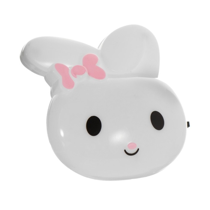 Ночник Ночник "Зайчик с бантом" LED белый 8х7х8 см RISALUX