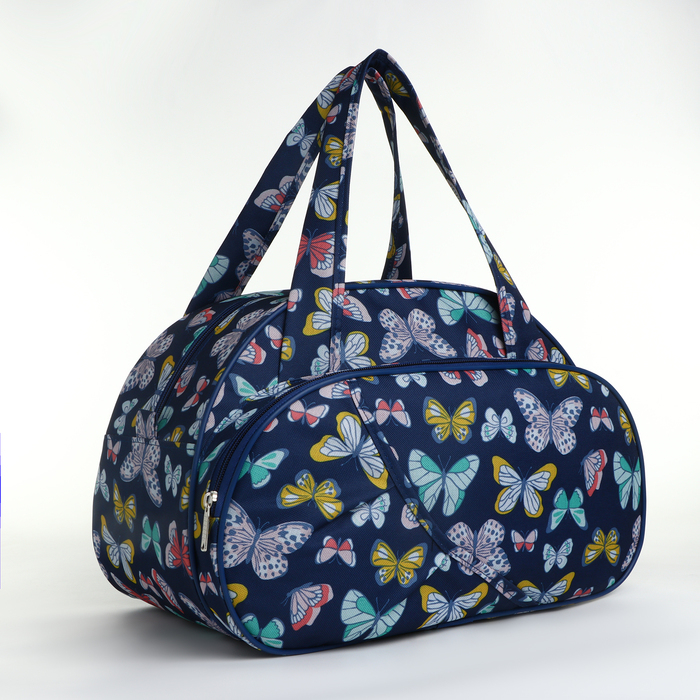 Сумка дорожная женская на молнии, наружный карман, цвет синий Сумка дорожная женская на молнии, наружный карман, цвет синий