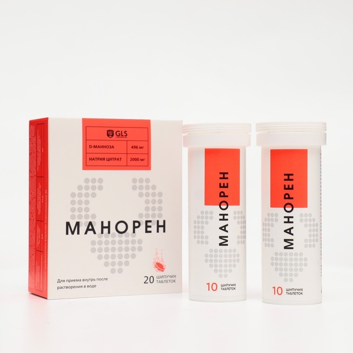 Манорен GLS при мочекаменной болезни и цистите, персик-маракуйя, 20 шипучих таблеток Манорен GLS при мочекаменной болезни и цистите, персик-маракуйя, 20 шипучих таблеток