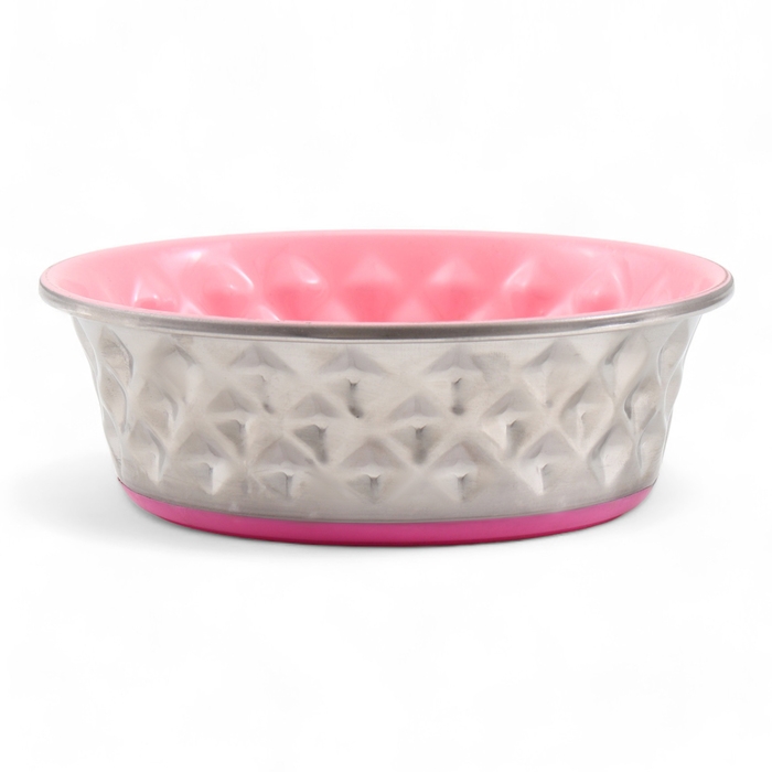 Миска утяжеленная рельефная, с силиконовым основанием, розовая, 300  мл Миска утяжеленная рельефная, с силиконовым основанием, розовая, 300  мл