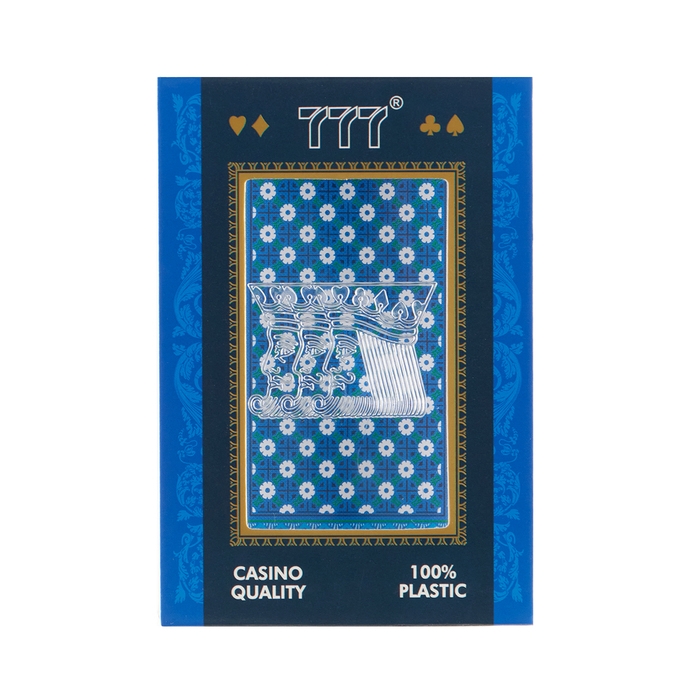 Карты игральные пластиковые Карты игральные пластиковые "777", 54 шт, 30 мкм, синий с белым
