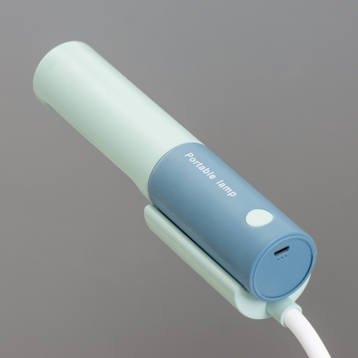 Настольная лампа Настольная лампа "Лансер" LED 3,5Вт USB АКБ сине-лазурный 11х15х45 см RISALUX