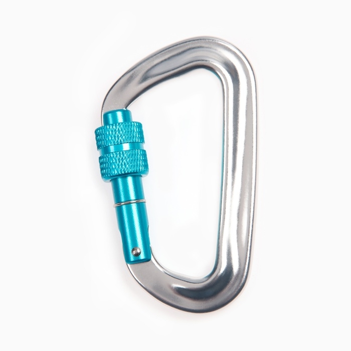 Карабин с муфтой, 8 х 4.5 см, 26 KN, серебристый Карабин с муфтой, 8 х 4.5 см, 26 KN, серебристый