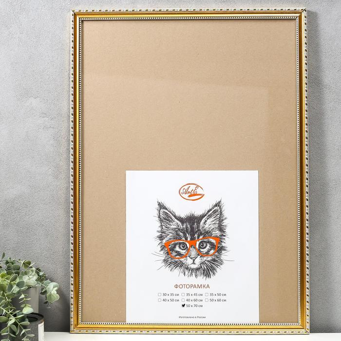 Фоторамка пластик 50х70 см, золотая линия Фоторамка пластик 50х70 см, золотая линия