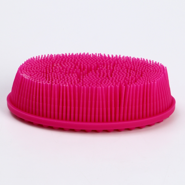 Мочалка детская силиконовая для купания малышей, цвет розовый Мочалка детская силиконовая для купания малышей, цвет розовый