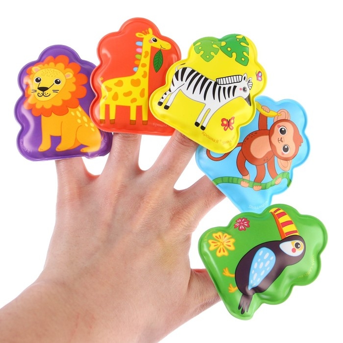 Игрушки для ванны «Путешествие в Африку» книжка и пальчиковый театр, Крошка Я Игрушки для ванны «Путешествие в Африку» книжка и пальчиковый театр, Крошка Я