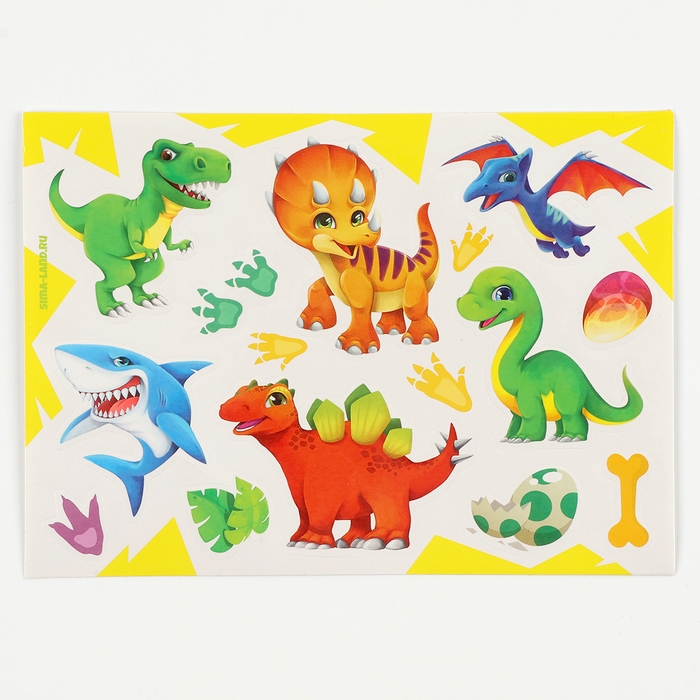Фигурки «Динозавры». Игровой набор: наклейки, магниты и раскраски Фигурки «Динозавры». Игровой набор: наклейки, магниты и раскраски