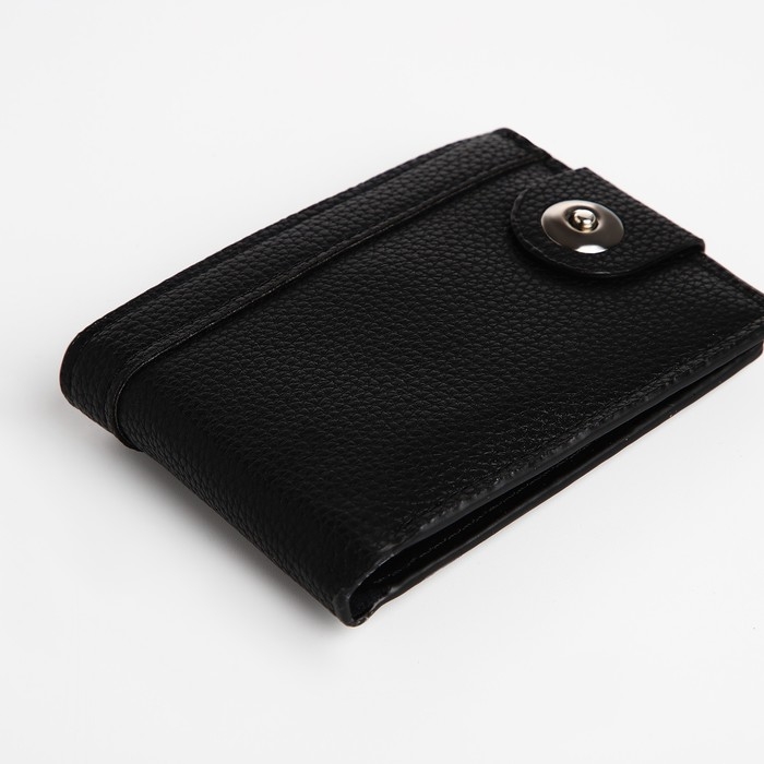 Портмоне мужское на магните, отдел для купюр, для карт, для монет, цвет чёрный Портмоне мужское на магните, отдел для купюр, для карт, для монет, цвет чёрный