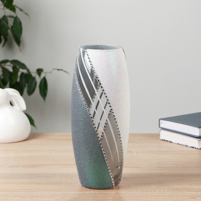 Ваза "Юнона" шамот, серебро  h-26 х11см d-7.5см МИКС