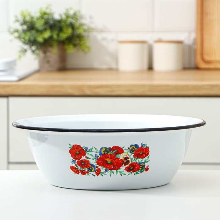 Миска эмалированная, 3,5 л, d=28 см, цвет МИКС Миска эмалированная, 3,5 л, d=28 см, цвет МИКС