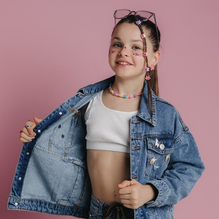 Бусы детские «Выбражулька» бусинки и цветочки, цветные, 38 см с удлинителем