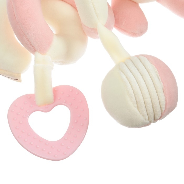 Растяжка - спираль с игрушками дуга на коляску / кроватку для малышей «Милая Зайка», с пищалкой, прорез., Крошка Я Растяжка - спираль с игрушками дуга на коляску / кроватку для малышей «Милая Зайка», с пищалкой, прорез., Крошка Я