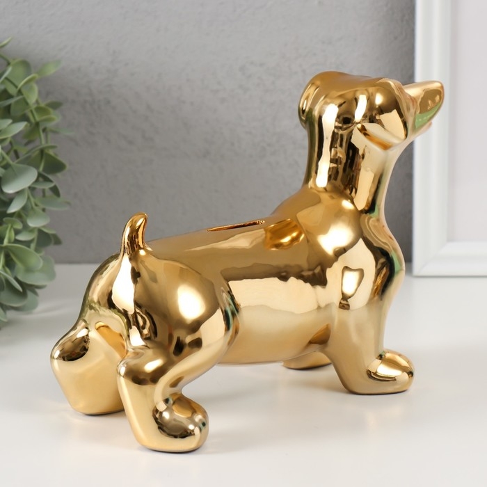 Копилка керамика Копилка керамика "Такса золотая" 24,510,5х16,5 см