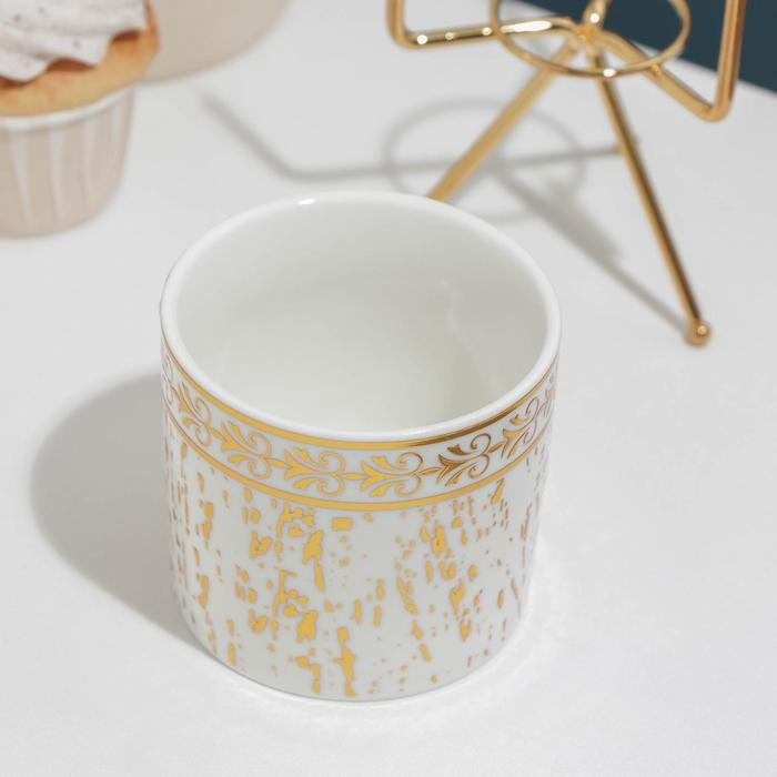 Конфетница керамическая Gold, 220 мл, 9×14 см, цвет белый